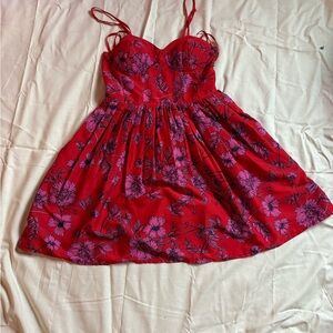 Marshalls Red Sundress with Pink Floral Print